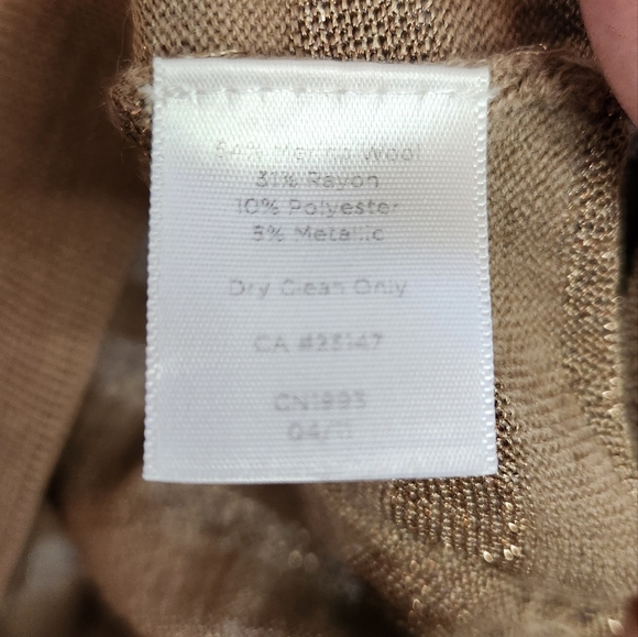 Talbots Semi-Sheer‎ Metallic Stripe Merino Wool Blend Crewneck Sweater, Size XL - Picture 5 of 5